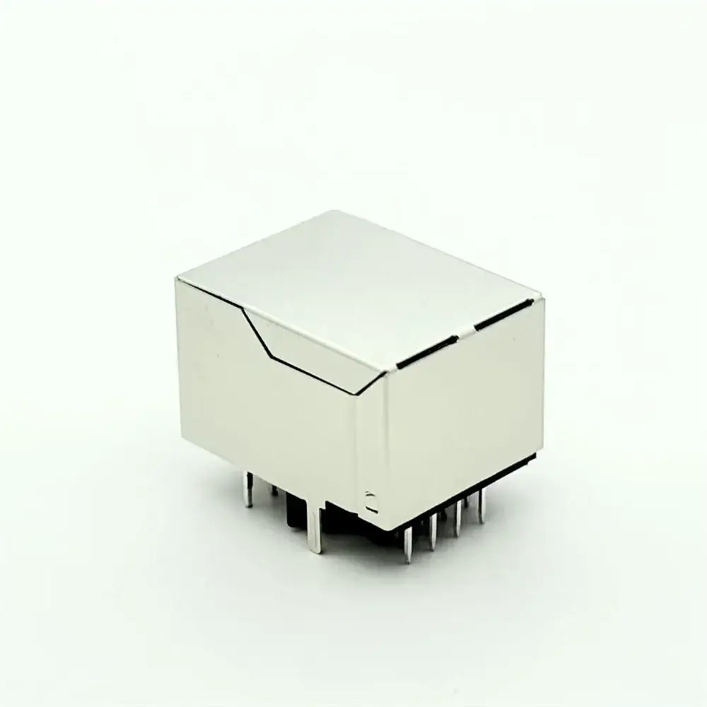 1X1 Port 100Mbps RJ45 Connector 8P8C Vertical Mount Shielded Jack with Green/Yellow LED Indicators