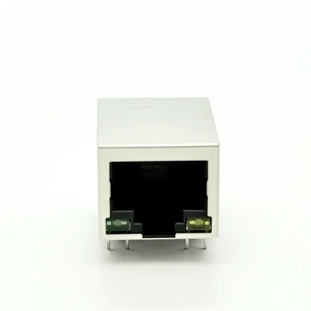 1X1 Port 100Mbps RJ45 Connector 8P8C Vertical Mount Shielded Jack with Green/Yellow LED Indicators