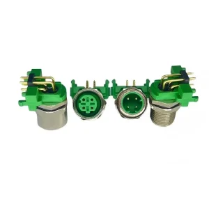 Codo de montaje en panel M12 impermeable de 5 pines macho/hembra con código B